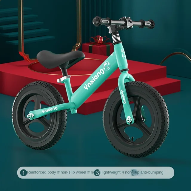 LazyChild Children's High Carbon Steel Anti-Bump Comfortable Balance Car Pedalless Toddler Sliding Yo-Yo Car Inflatable Wheel 1