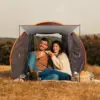 3-4 Person Pop Up Tent Automatic Setup Camping Tent  Instant Setup with 4 Tent Poles 2 Mosquito Net Windows Carrying Bag 5