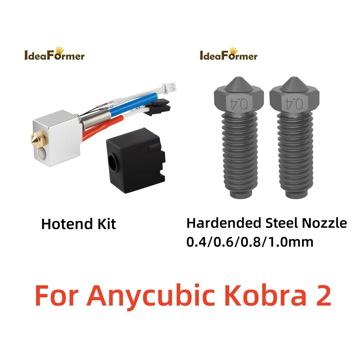 

Форсунка из закаленной стали для Anycubic Kobra 2 серии 0,4/0,6/0,8/1,0 мм, комплект для экструдера 0,4 мм, латунная Форсунка для комплекта 3D-принтера