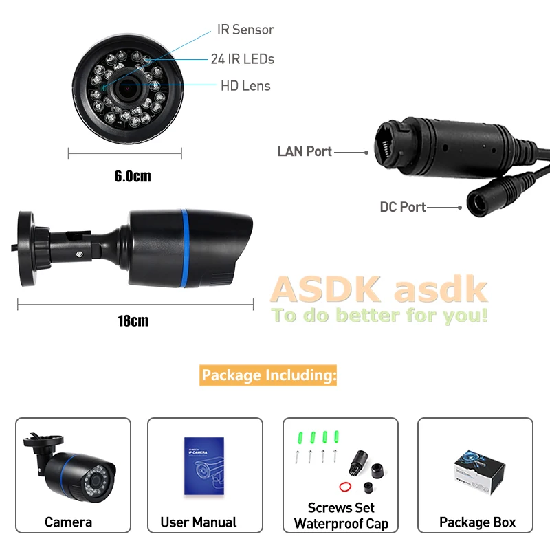 REVOTECH POE IP Camera IP65 Waterproof Bullet Outdoor 3MP 24Pcs IR