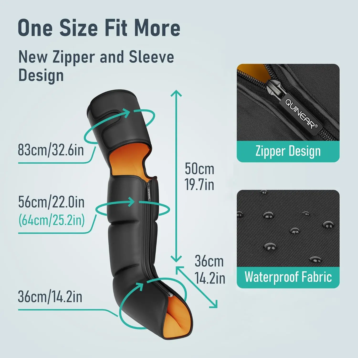 Leg , 3-in-1 Foot Calf & Thigh with Heat and Compression Therapy, Leg Massage Boots for Swollen Legs, E