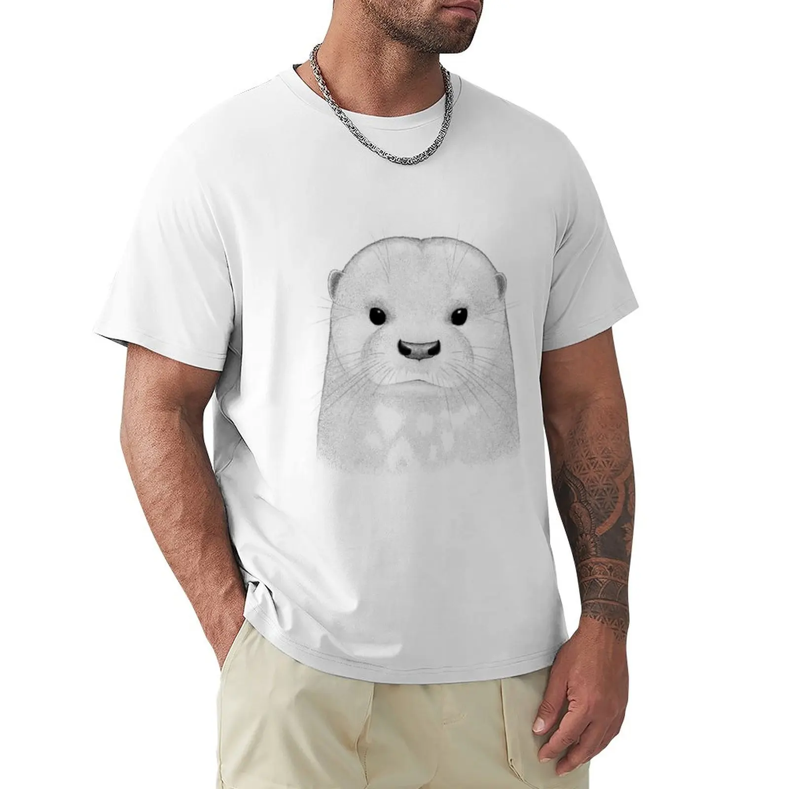 

Spotted Necked Otter Face T-Shirt Blouse kawaii clothes hippie clothes fruit of the loom mens t shirts