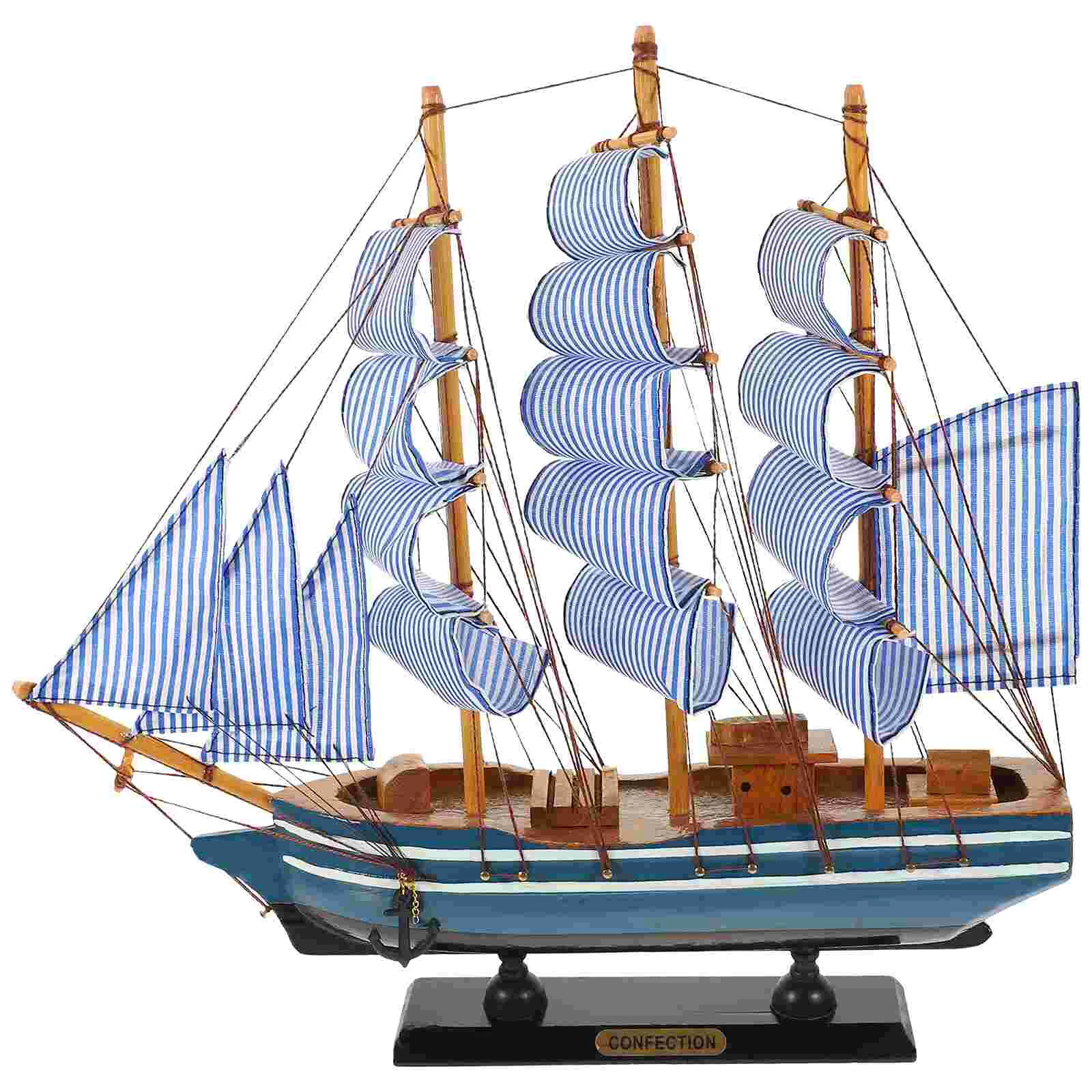 

Sailboat Coastal Table Decoration Model Wooden Ship Models Nautical Sailing Ship Sculpture Boat Statue