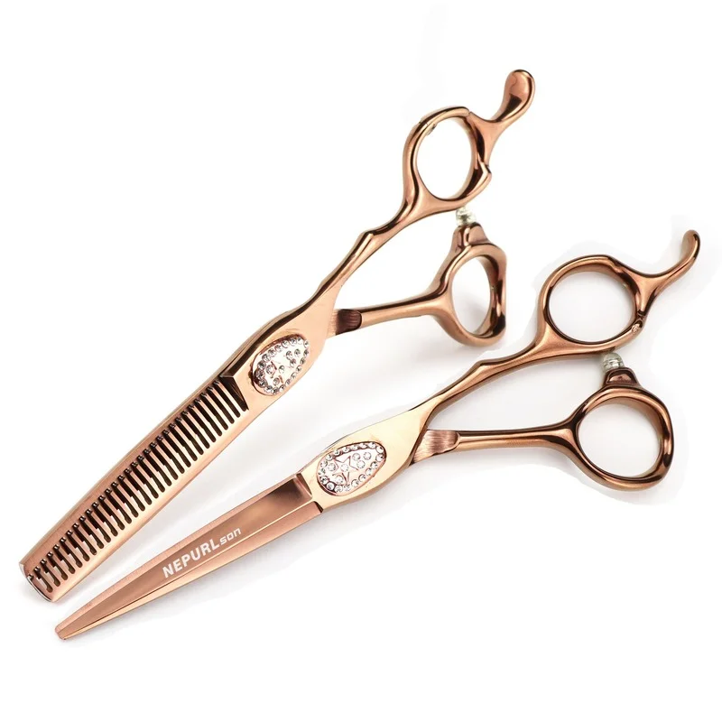 Nepurlson Professional 6 Inch Stainless Steel Hairdressing Scissors Haircut Cutting Shears Cut Thinning Barber Makas Scissors