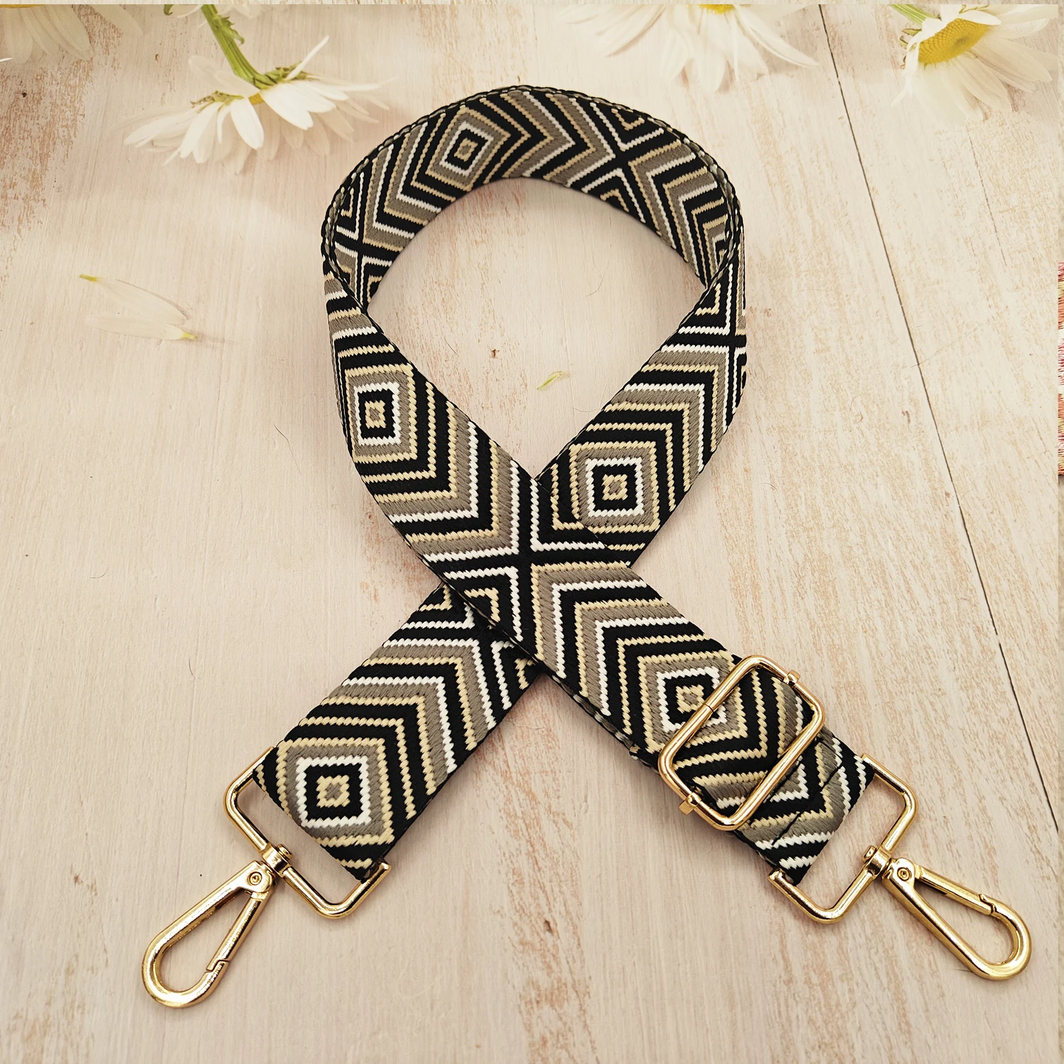 Fashionable Light Luxury Shoulder Strap with Diamond Shaped Adjustable Strap, Portable and Replaceable Luggage Accessories