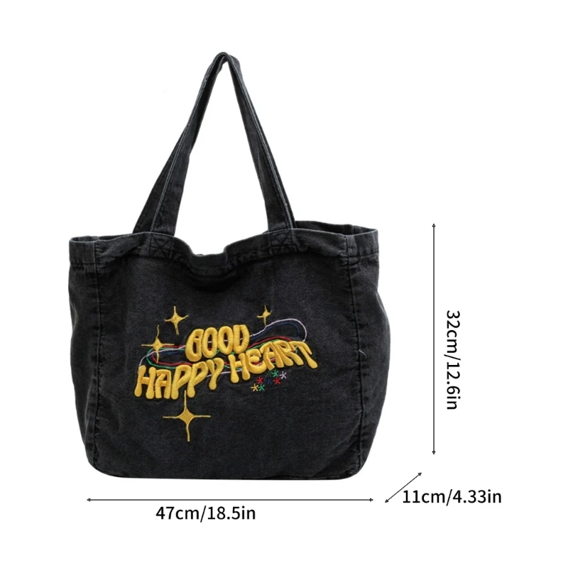 Shoulder Bag Shopper Bag Versatile Shopping Bag Large Capacity Handbag for Girl Women Fashion School Bags Trendy Tote E74B