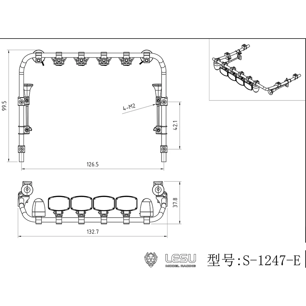 SET RIVESTIMENTO TETTO In Plastica con Luce Led Adatto per 1/5 Hpi