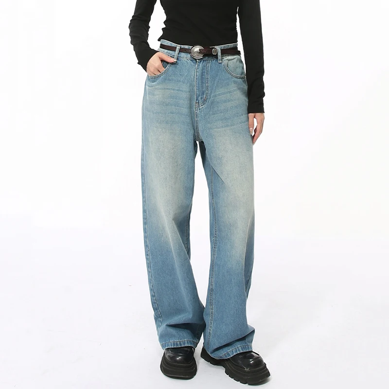 IEFB High Street Men's Denim Pants Washed Worn-out Casual Bottom Straight Loose Wide Leg Male Jeans New Trendy Streetwear 9A0675 6