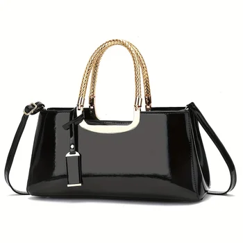 Elegante borsa da sera da donna: borsa a tracolla, borsa a tracolla in pelle PU lucida in pelle verniciata