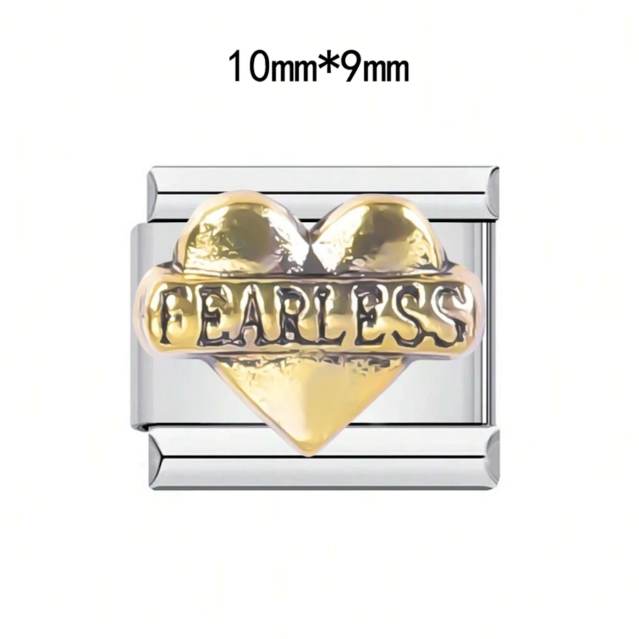 1PC DIY Edelstahl Italienische Charm Links Fit Für 9mm Armbänder Frauen Männer Schmuck Machen Zubehör Herz Liebe CZ strass – Detail 23