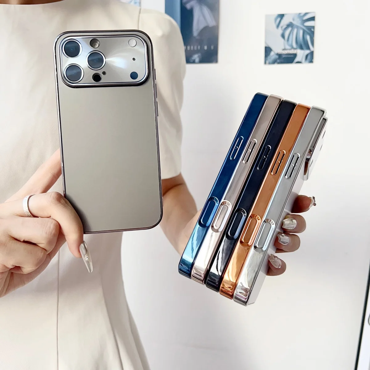 Premium Frosted Glass Camera Lens Protection Phone Case with Shockproof Design