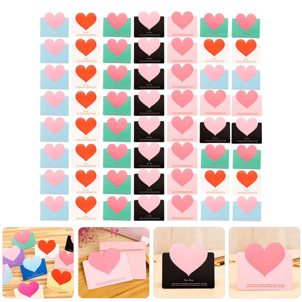 

100 Pcs Love Greeting Card Gift Cards Birthday Message Business Blank Blessing Heart for Baby
