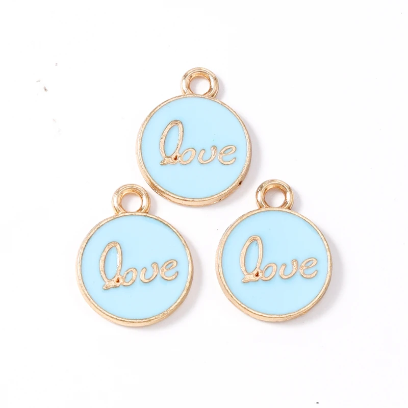 Duarte 20 Teile/los Nette Bunte Emaille Liebe Brief Charms Anhänger für Die Herstellung Von Halsketten Ohrringe Armbänder DIY Handwerk Schmuck Geschenk – Detail 7
