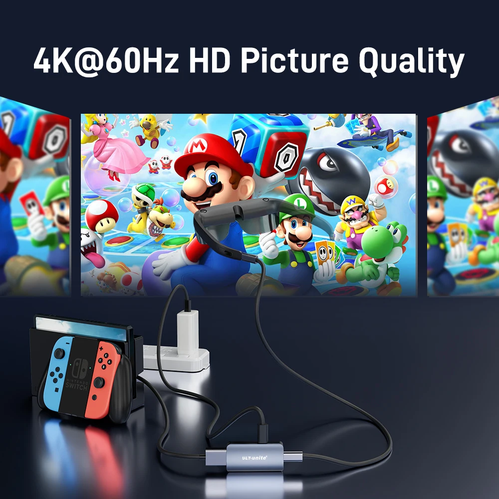 Adaptateur HDMI Vers USB-C 4K 60Hz Pour Lunettes AR XREAL, Viture, Rokid - PS5, Xbox, Switch