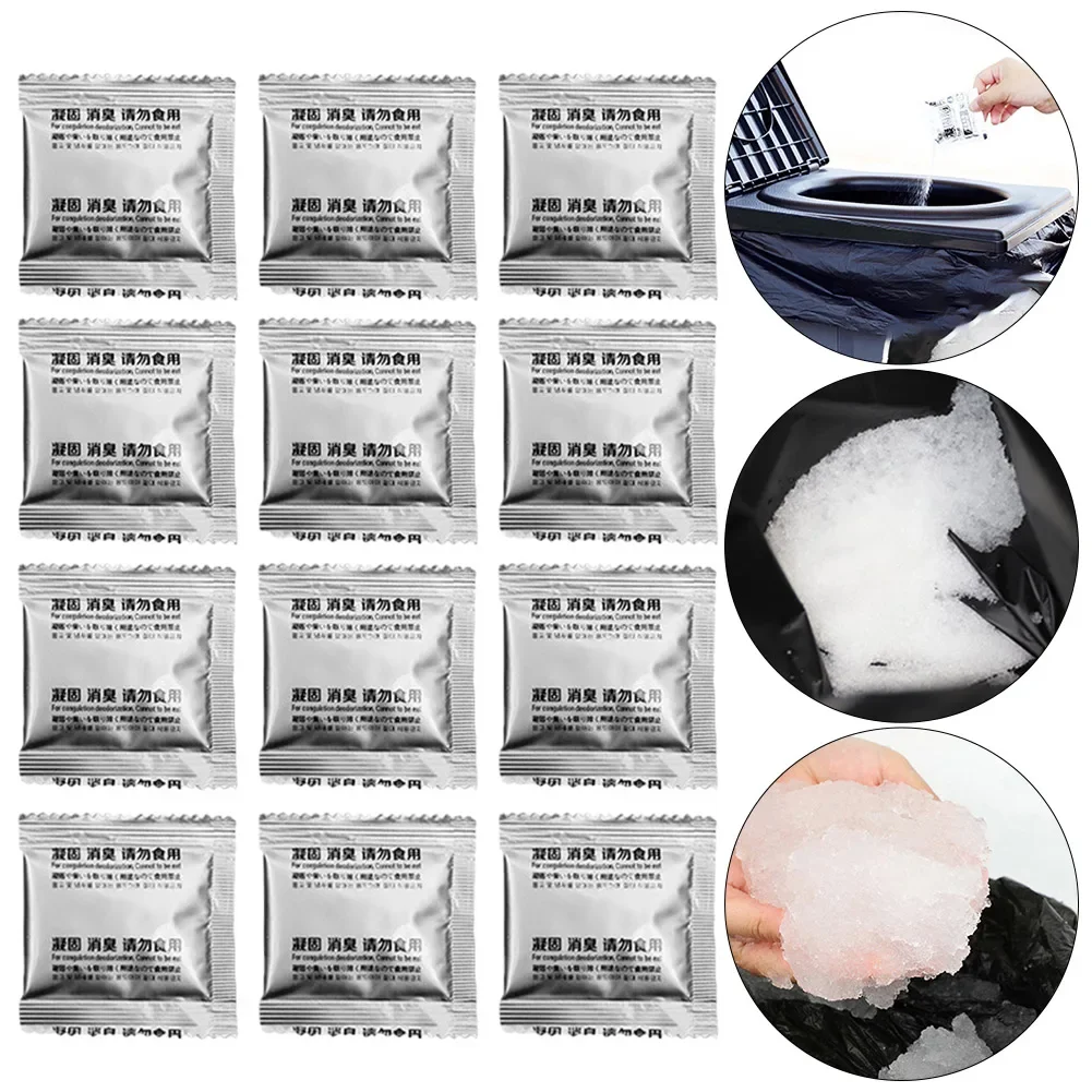 12-60Pcs Emergency Toilet Poo Powder Liquid Waste Gelling Deodorizing Powder Eco-Friendly Toilet Absorbent Gel for Travel