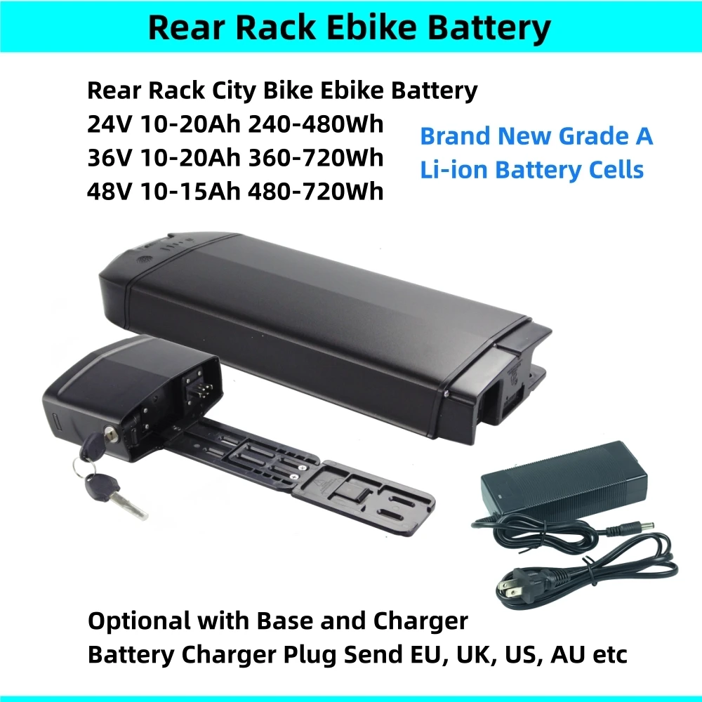 

Rear Rack Carrier City Bike Ebike Battery 36V 10.4Ah 13Ah 15Ah 20Ah 48V 10Ah 12.8Ah for Lifebike Classic Chick G10 G8 Bike