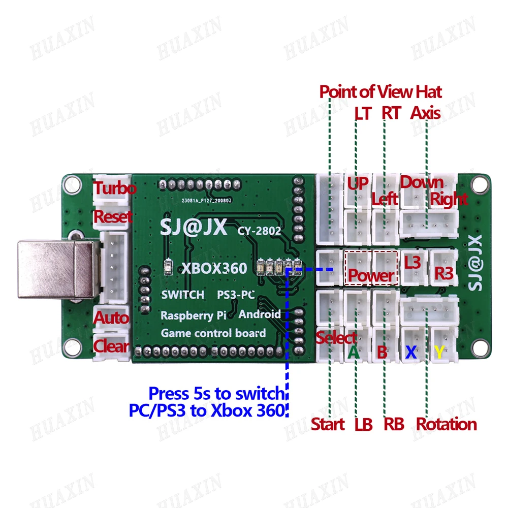 아케이드 게임 USB 제로 지연 조이스틱 푸시 버튼 인코더 보드 PC PS XBOX360 스위치 Raspbrry pi 케이블이없는 안드로이드 제어