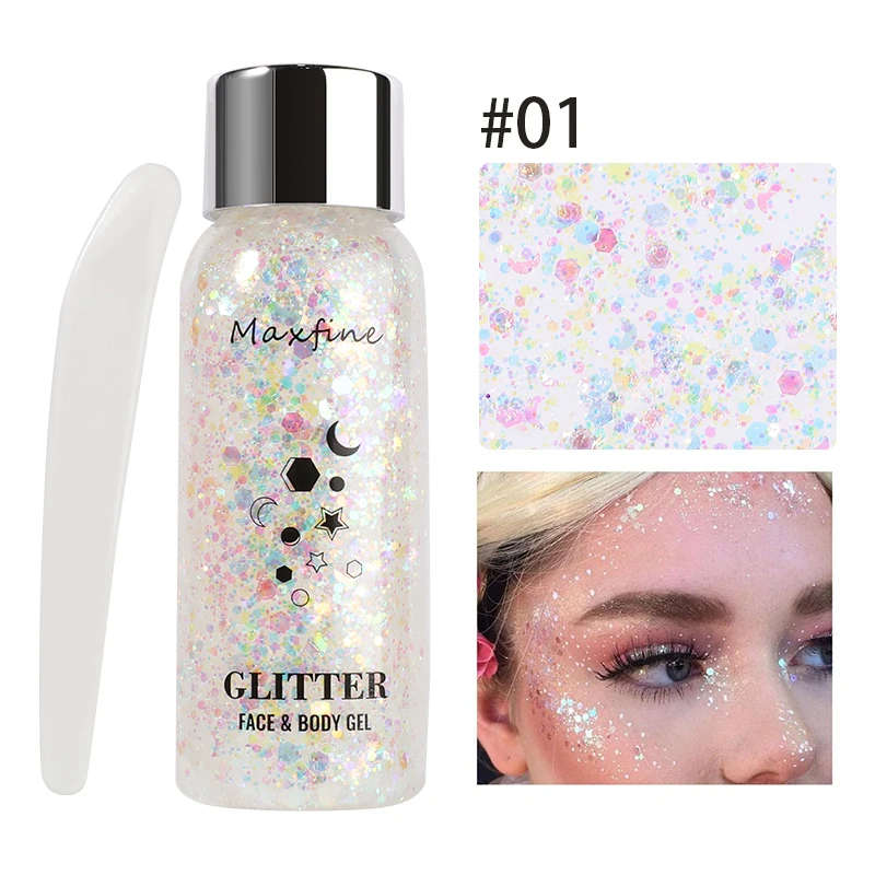 thumbnail image 1 of Eye Glitter Nail Hair Body Face Gel Art Waterproof High Gloss Glitter Body Multifunctional Makeup Decoration Party Festival, 1 of 4