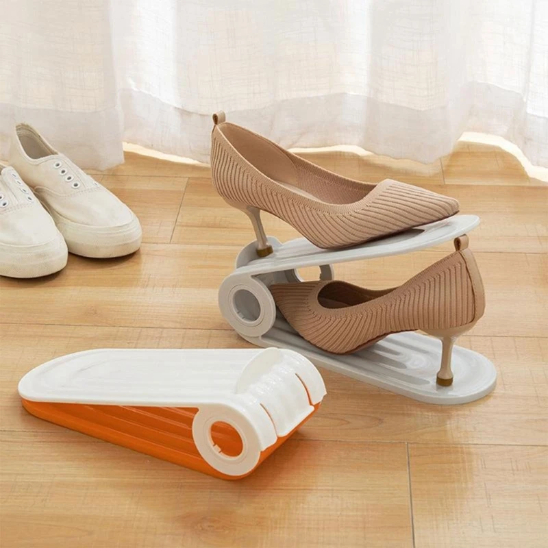 2Pcs set Space Saving Double Layer Shoe Racks Adjustable Shoe Stacker Color Shoe Slot Organiser for Closet Organisation AliExpress