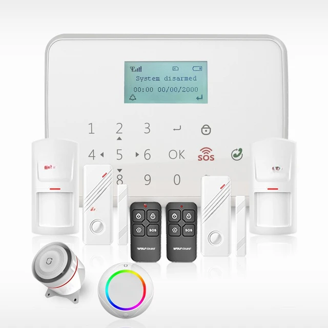 Sistema inteligente de alarma WiFi GSM GPRS seguridad alarmas de hogar,  Android + iOS seguridad hogar