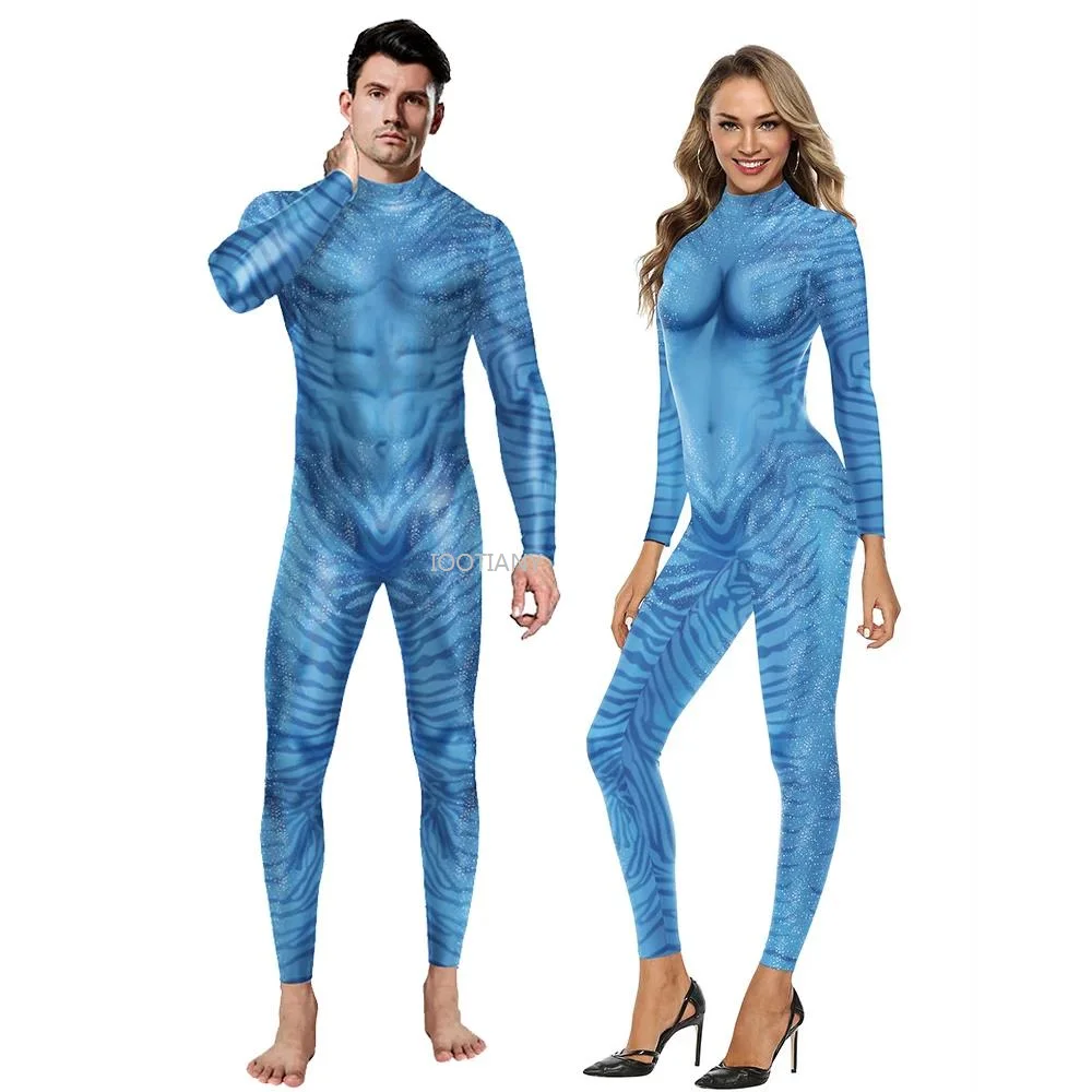 

Movie Avatar 2 The Way of Water Jake Sully Neytiri Bodysuit Cosplay Jumpsuit Halloween Xmas Costume Party Zentai Fancy 2024