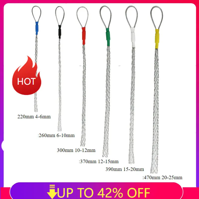 6ColorsCablePullerWireGripGalvanizingMetalCablePullingSocks
