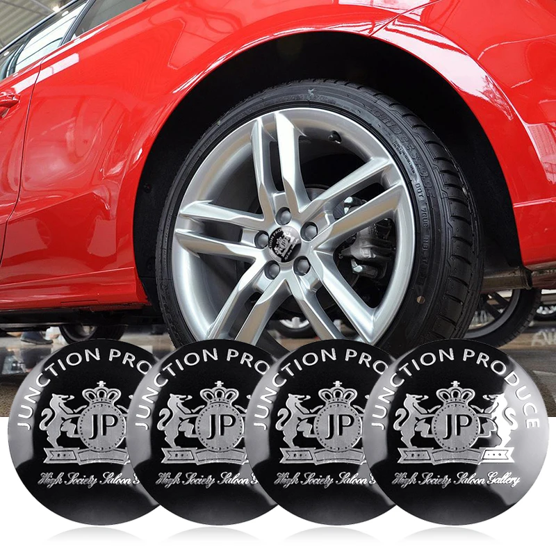 4 Pz 56Mm 65Mm Jp Junction Produce Logo Car Wheel Center Hub Cap Decor Sticker Accessori Auto Per Bmw Citroen Skoda Renault Vw