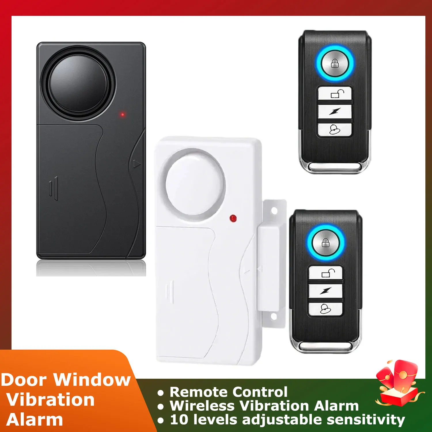 Wireless 110dB Anti-Theft Vibration Alarm with Remote Control