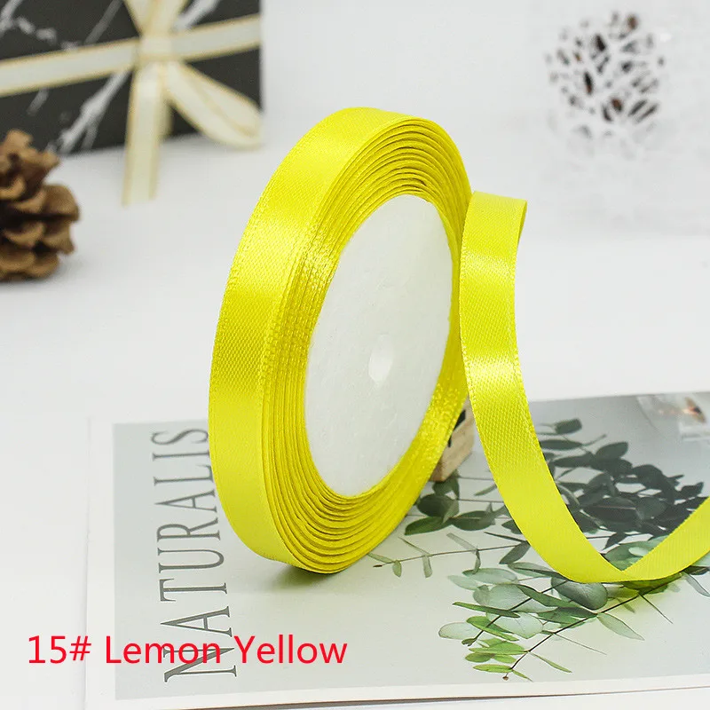 Elegant Satin Ribbon Tapes for Crafting and Decorative Gift Wrapping - 25 Yards, Multiple Widths