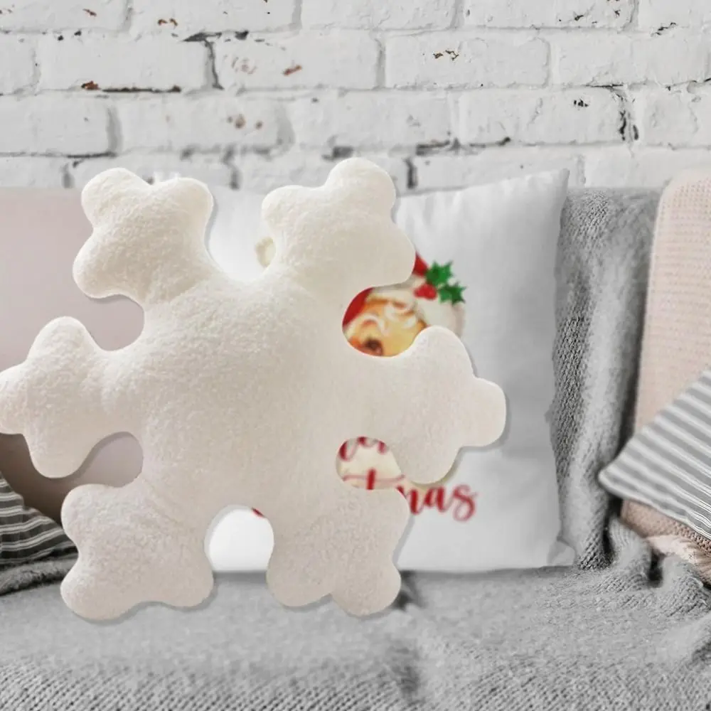 Soft Christmas Snowflake Throw Pillow PP Cotton Comfortable Touch Couch Stuffed Plush Cushion White 40/50cm Snowflake Pillows