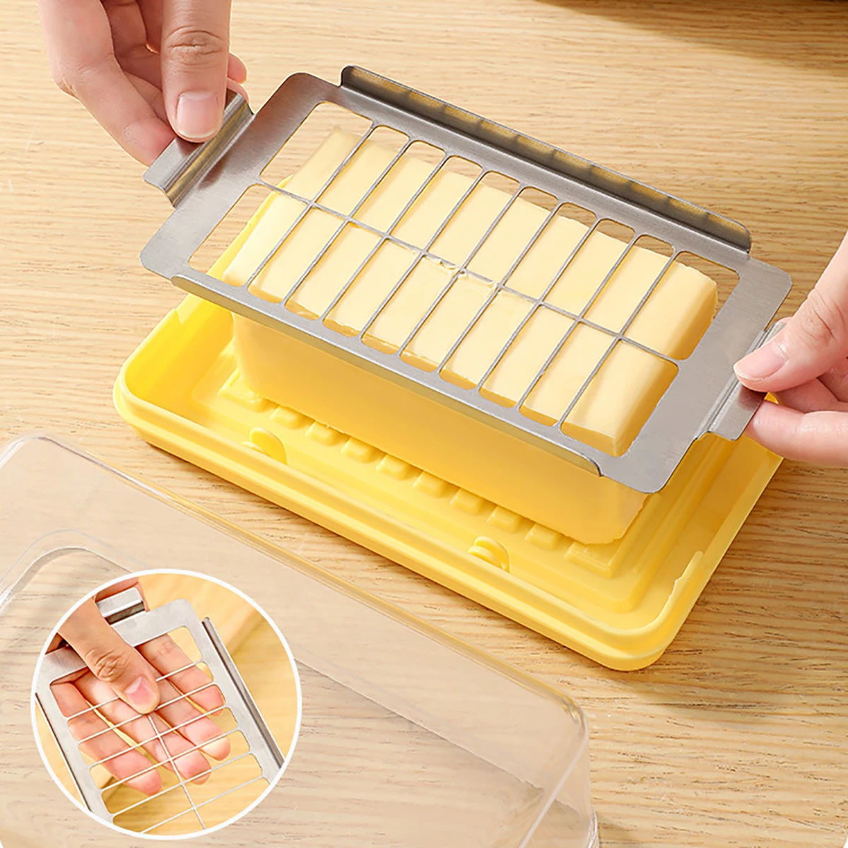 Butter Cutting Fresh-keeping Box Butter Slicer Cutter Dish Container Storage Crock Bowl