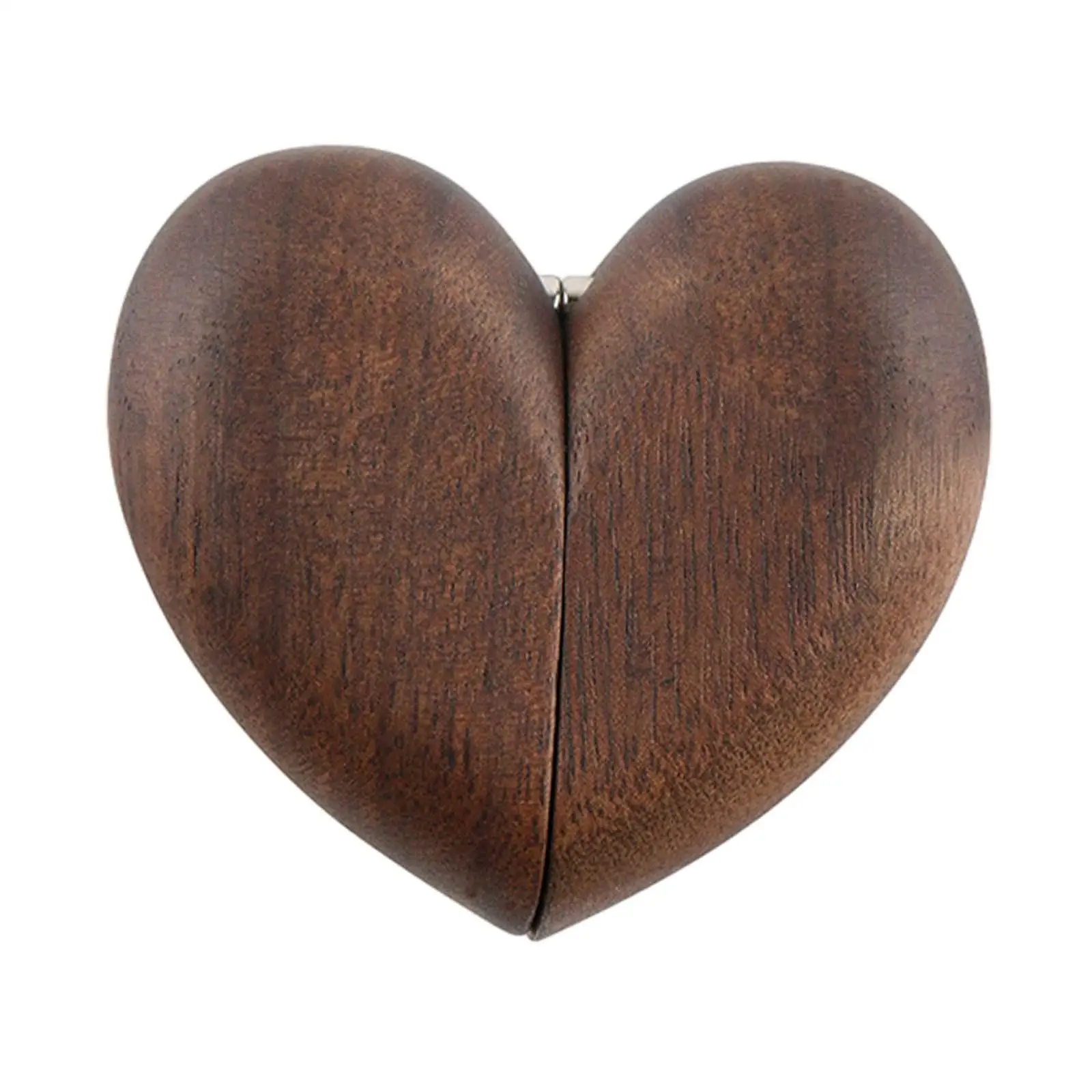 

Walnut Wood Rings Box Rings Heart Shaped Jewelry Box for Wedding Anniversay