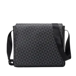 Stylish Cross-body for Men Horizontal Casual Computer Briefcase Printed Plaid Business Bag