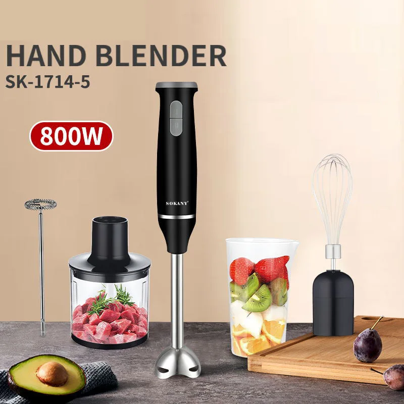 

SK-1714-5 Household Multifunction Handheld Blender 5in1 Electric 800W Strong Power Portable Mixer Juicer