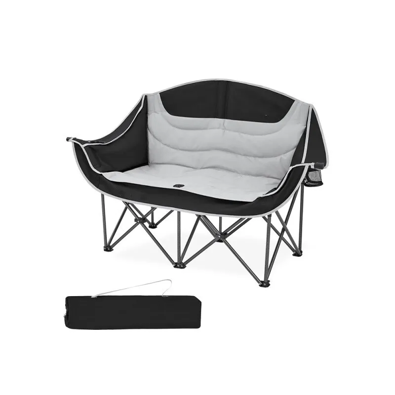 

Wholesale Custom 2 Person Foldable Beach Chair Backpack Camping Sofa Chair High Quality Portable Picnic Double Chair