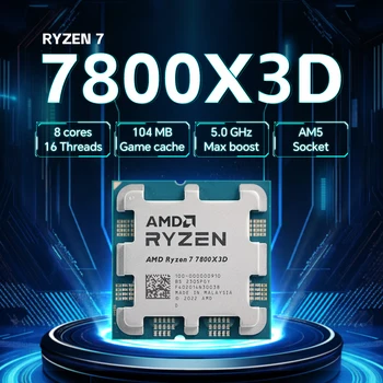 AMD Ryzen 7 7800X3D 8-Core 16-Thread B650 5NM 4.2GHz Socket AM5 L3=96M R7 7800X3D Processor 120W DDR5 No Fan 1