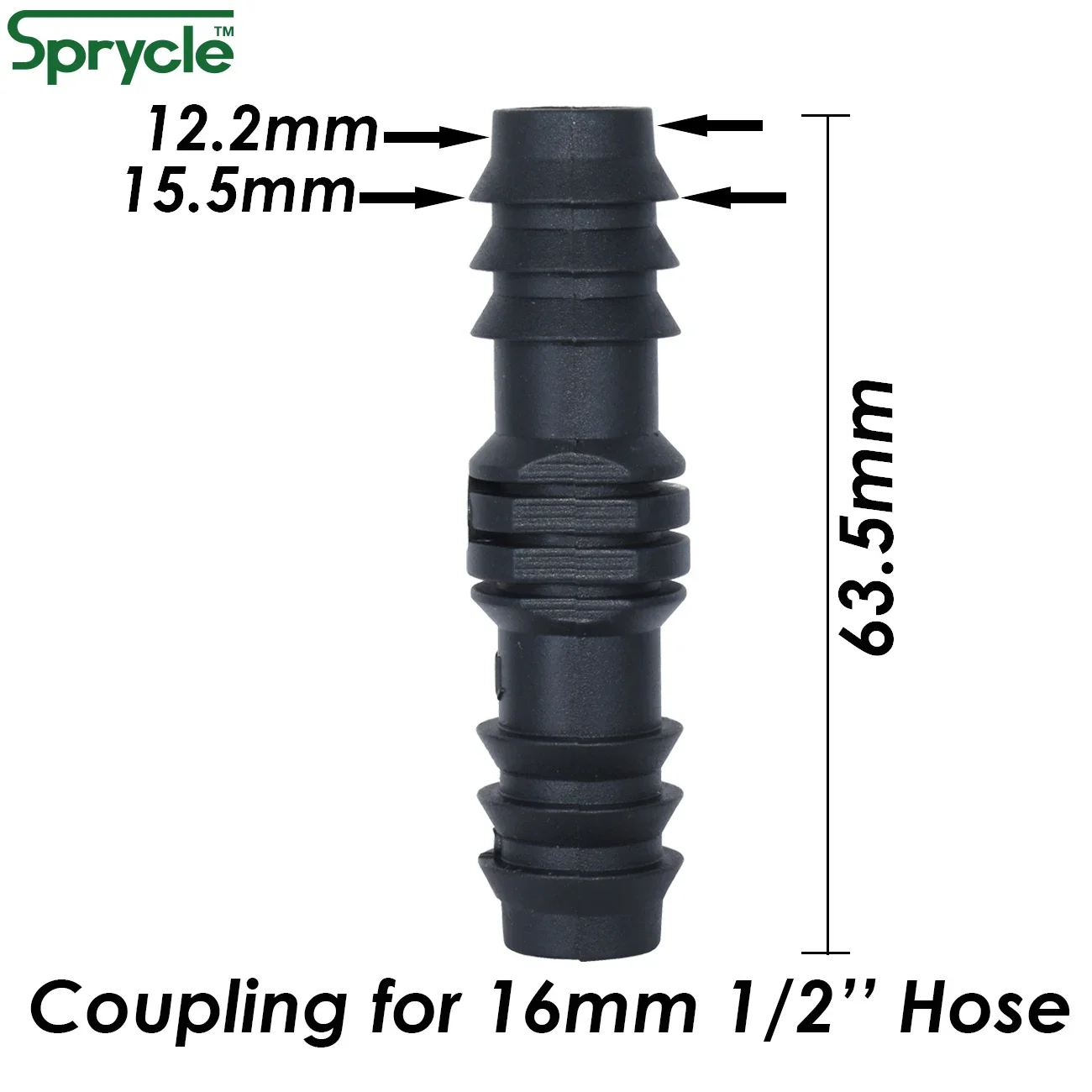Pipe Connector 10PCS 16mm Couplings Straight Micro Drip Irrigation 1/2'' PE Pipe Tubing Hose Repair Fitting Garden Watering