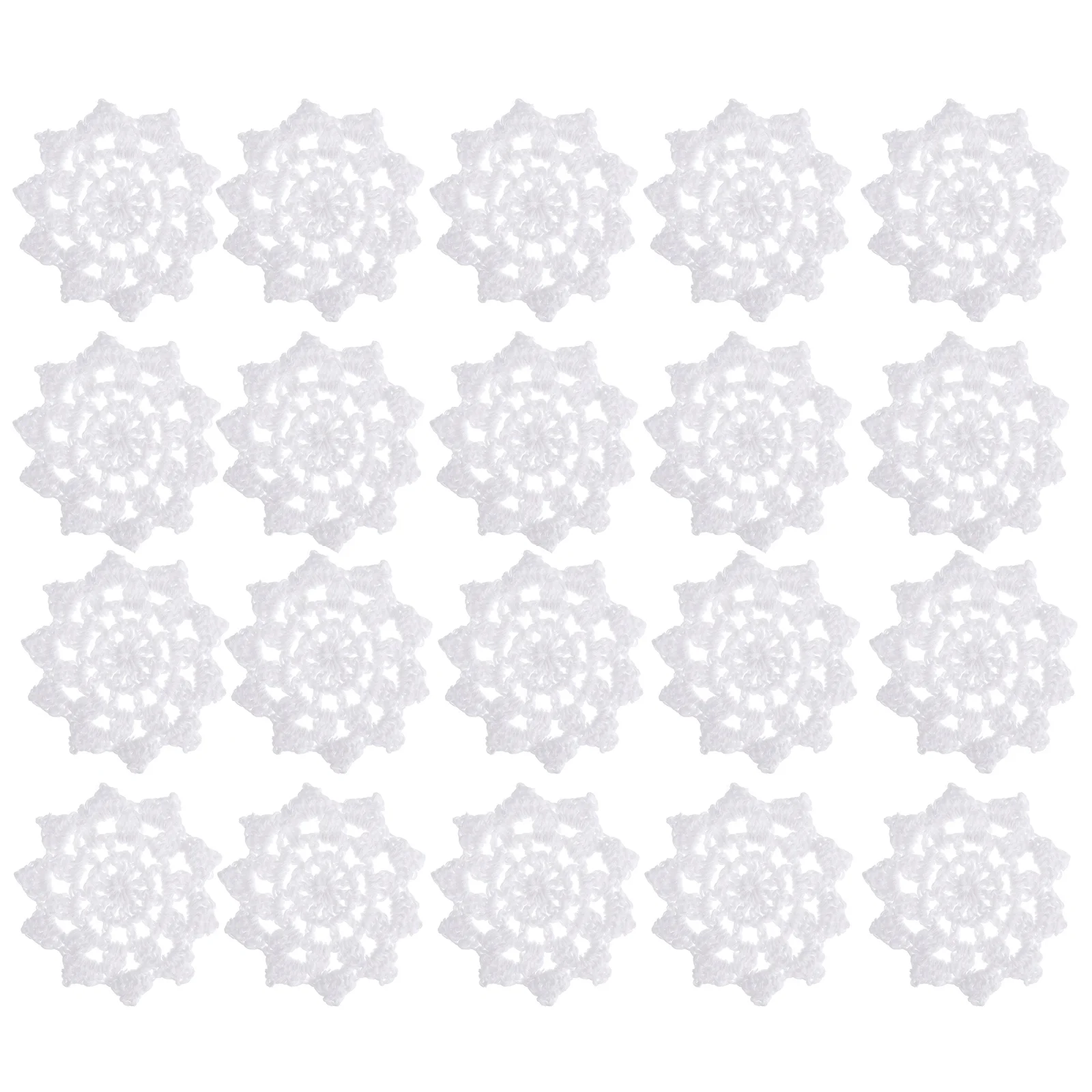 

20 Pcs Hand Crochet Flowers Sewing Crafts Vintage Decor The Guipure Cotton Thread Appliques Placemats