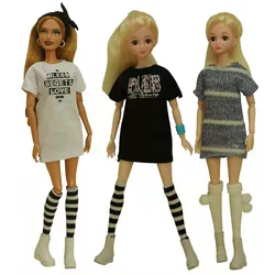 BJD – ensemble de vêtements pour Barbie, chemise longue, chaussettes, chaussures, tenue de poupée, 1/6 pouces, accessoire de maison de poupée, jouet de Collection, 11.5 