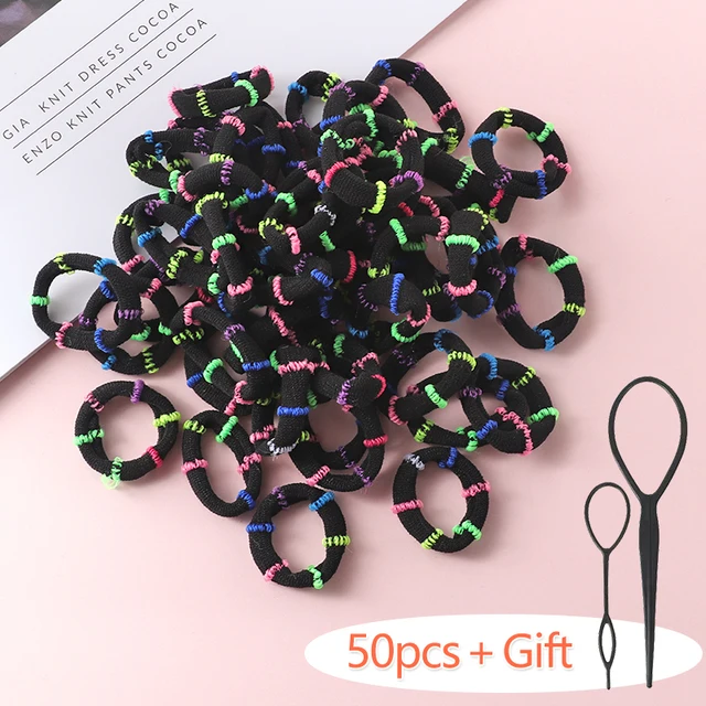 100PCS/Set Girl Hair Ring Children Ponytail Elastic rubber band hair band Hair Accessories girl Headband Scrunchie Headdress Set 100pcs-30