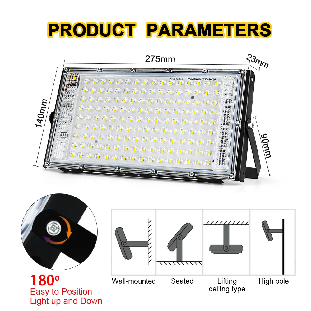 50W 100W 150W Led światło halogenowe IP65 wodoodporny AC 220V zewnętrzny projektor oświetleniowy reflektor reflektor LED lampa uliczna ścienne światło halogenowe s