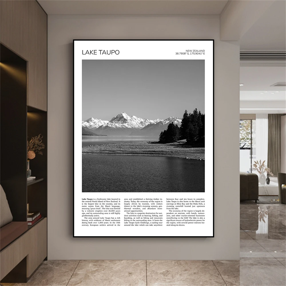 LakeTaupoWallArtPrintsTravelPosterMountCookLandscapeNew