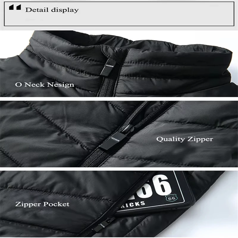Heated Jacket 21/9 Areas Heated Winter Men Women Electric Usb Heater Camping 6XL