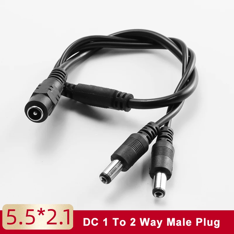 

12V DC 1 Female To 2 Way Male Power Plug Splitter Cable CCTV Led Strip