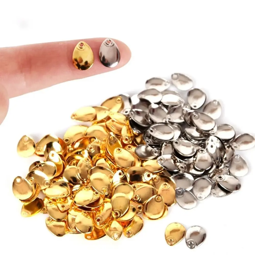 

50pcs/lot Spinner Tackle Rotate Smooth Nickel Vibration Blades Metal Water drops VIB Lure Fishing Attractor Spinner