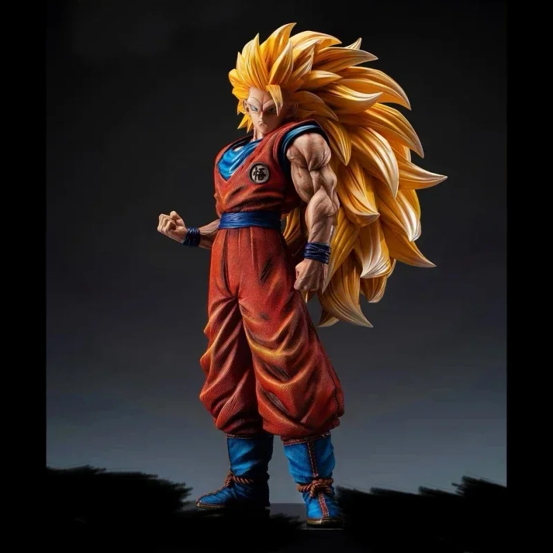 

30cm Dragon Ball Anime Figure Son Goku Super Saiyan 3 Action Figure Yellow Hair Figurine Decoration Collectible Pvc Model Gift