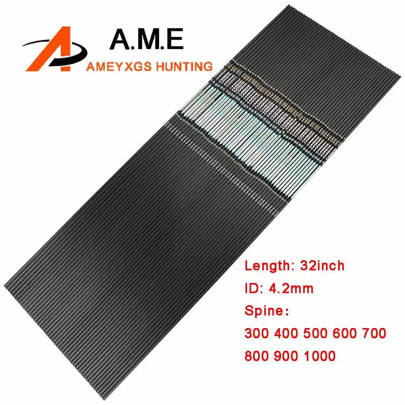 32inch Pure Carbon Arrow Shafts ID 4.2mm Straightness +/- .003