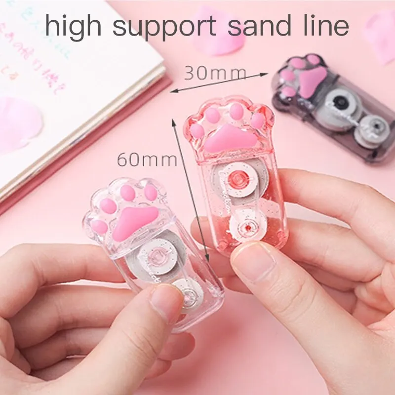 Correction Tape 3Pcs 6m Cat Claw Portable Large Capacity High Value Students Transparent Erasure