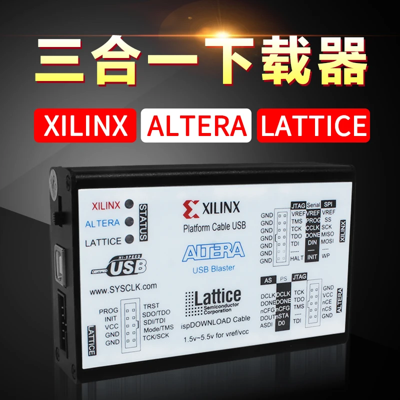 

Xilinx Downloader Altera Download Cable Lattice USB Three in One FPGA CPLD Development Board