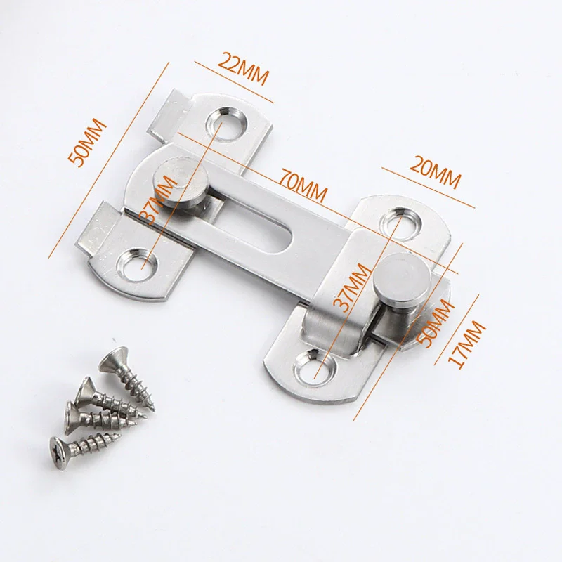 Fechadura universal para porta, parafuso de trava de aço inoxidável de 180 graus, trava deslizante para porta de celeiro, trava de segurança